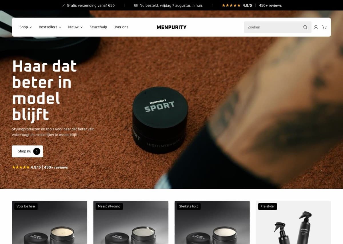 Homepage van MENPURITY