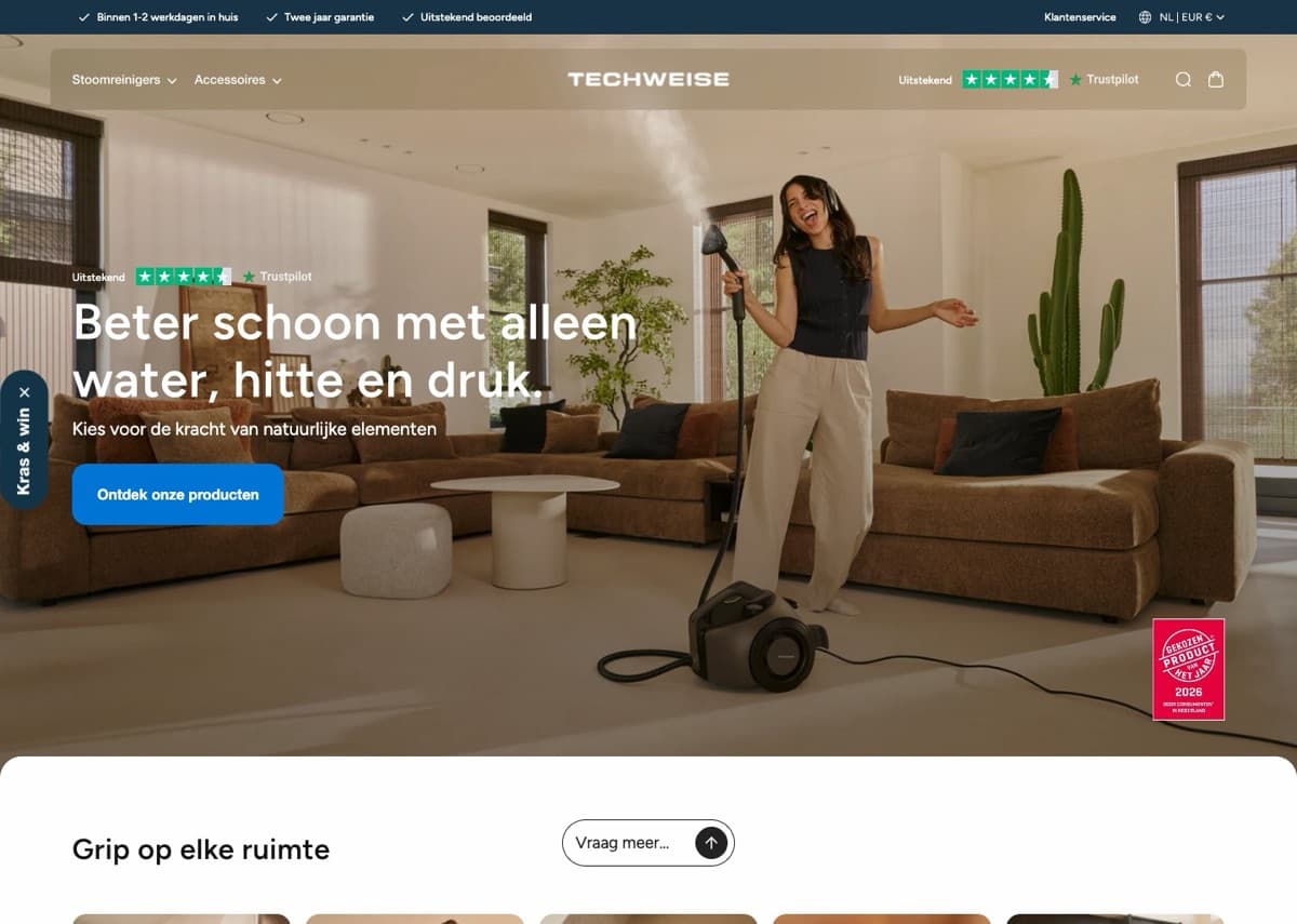 Homepage van Techweise